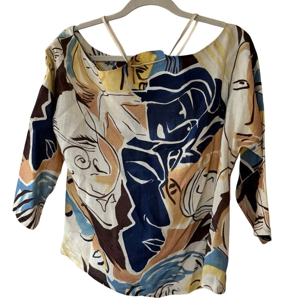 Rachel Comey Faces Folsom Off The Shoulder Top Linen Artistic Made in NYC - Sz 4